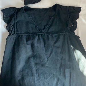 Black linen dress
